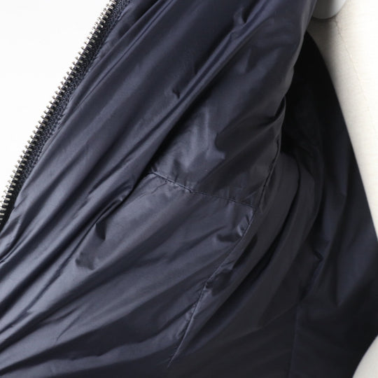 DUNO down coat Outer: 100% polyester, Part: 42% wool, Part: 40% rayon, Part: 18% polyester, Lining: 100% nylon Navy CESILE PRATO Women 40 Used Authentic