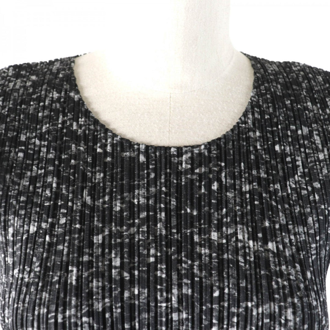 PLEATS PLEASE one piece PP83-JT182 Main: 100% polyester Black Grey Women 3 Used Authentic