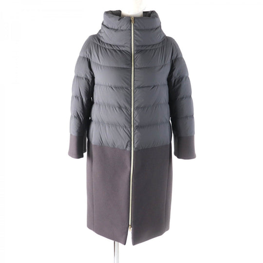 Herno down coat PI0832D Outer: 80% wool, Outer: 20% nylon, Part: 100% nylon, Part: 100% polyurethane, Lining: 100% nylon gray Women 40 Used Authentic