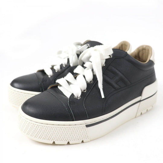 HERMES Low cut sneakers Main: Leather black voltage Women 36 Used Authentic