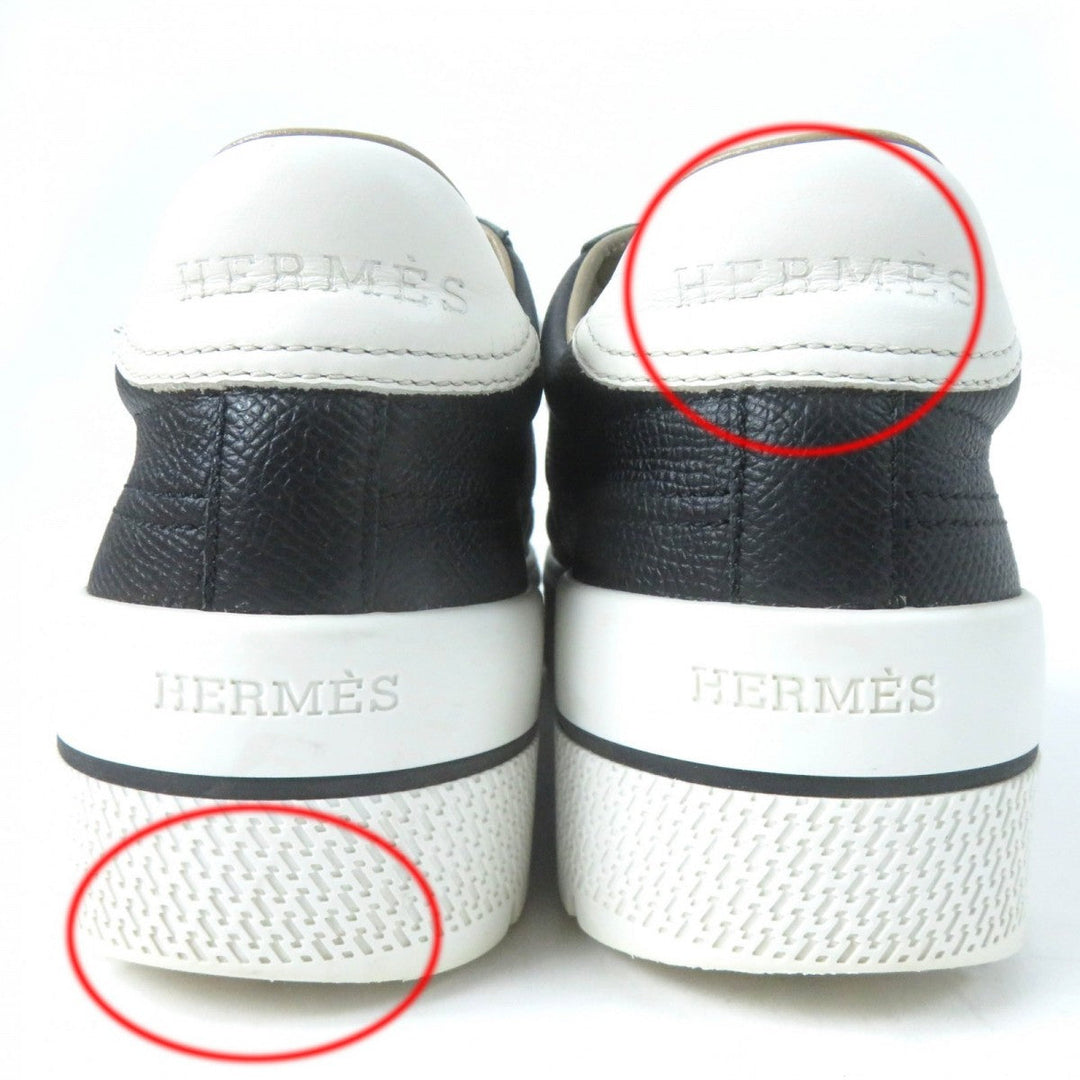 HERMES Low cut sneakers Main: Leather black voltage Women 36 Used Authentic
