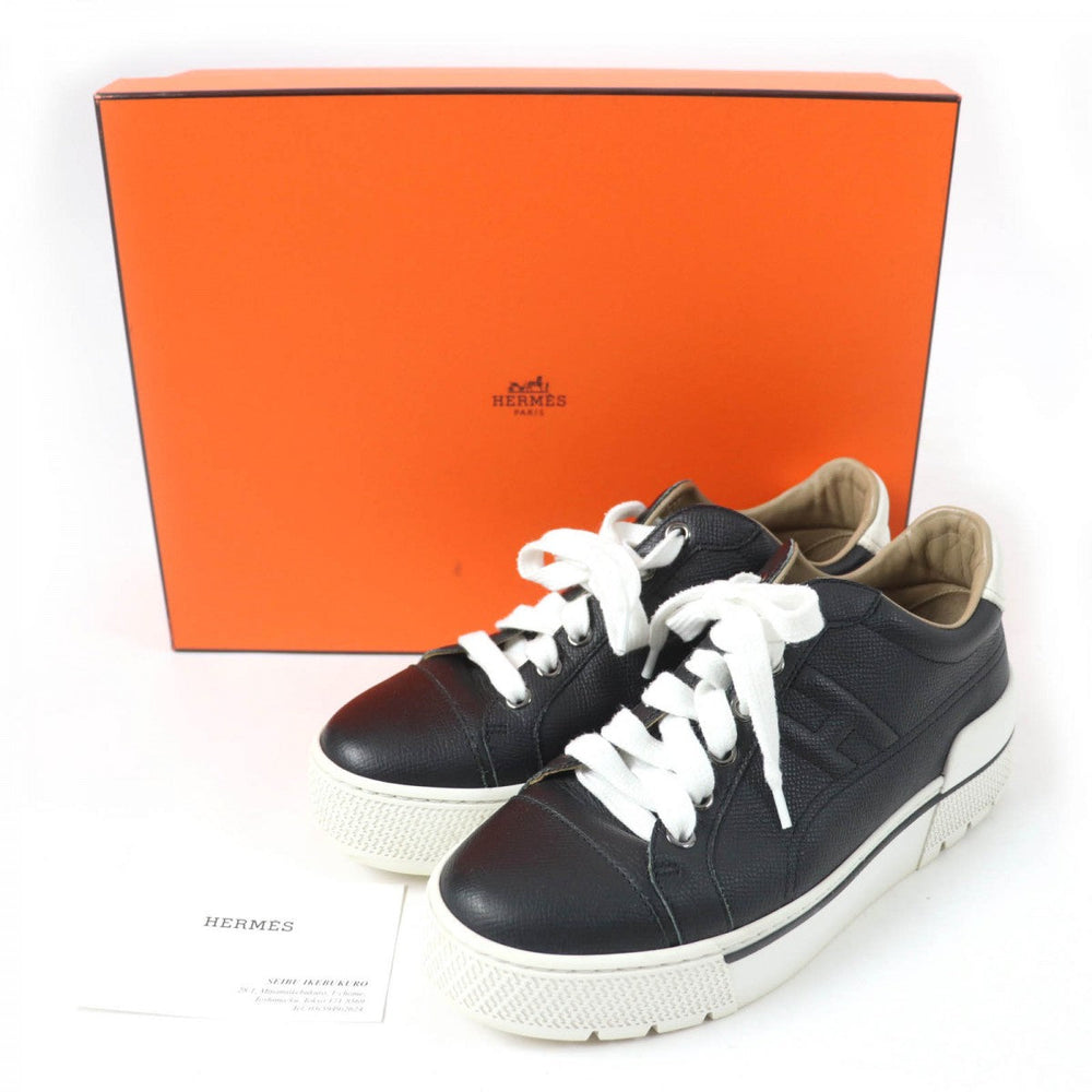 HERMES Low cut sneakers Main: Leather black voltage Women 36 Used Authentic