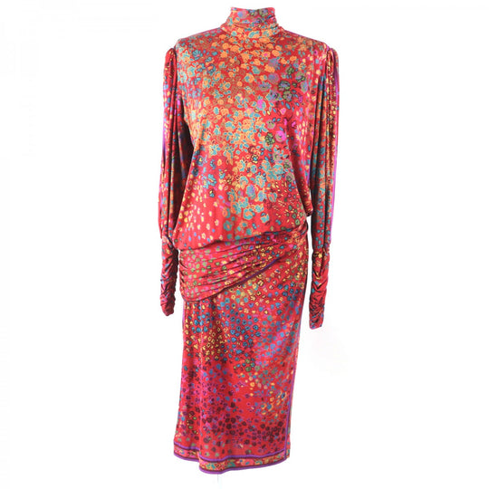 LEONARD FASHION one piece Main: 100% silk Red type Women Used Authentic