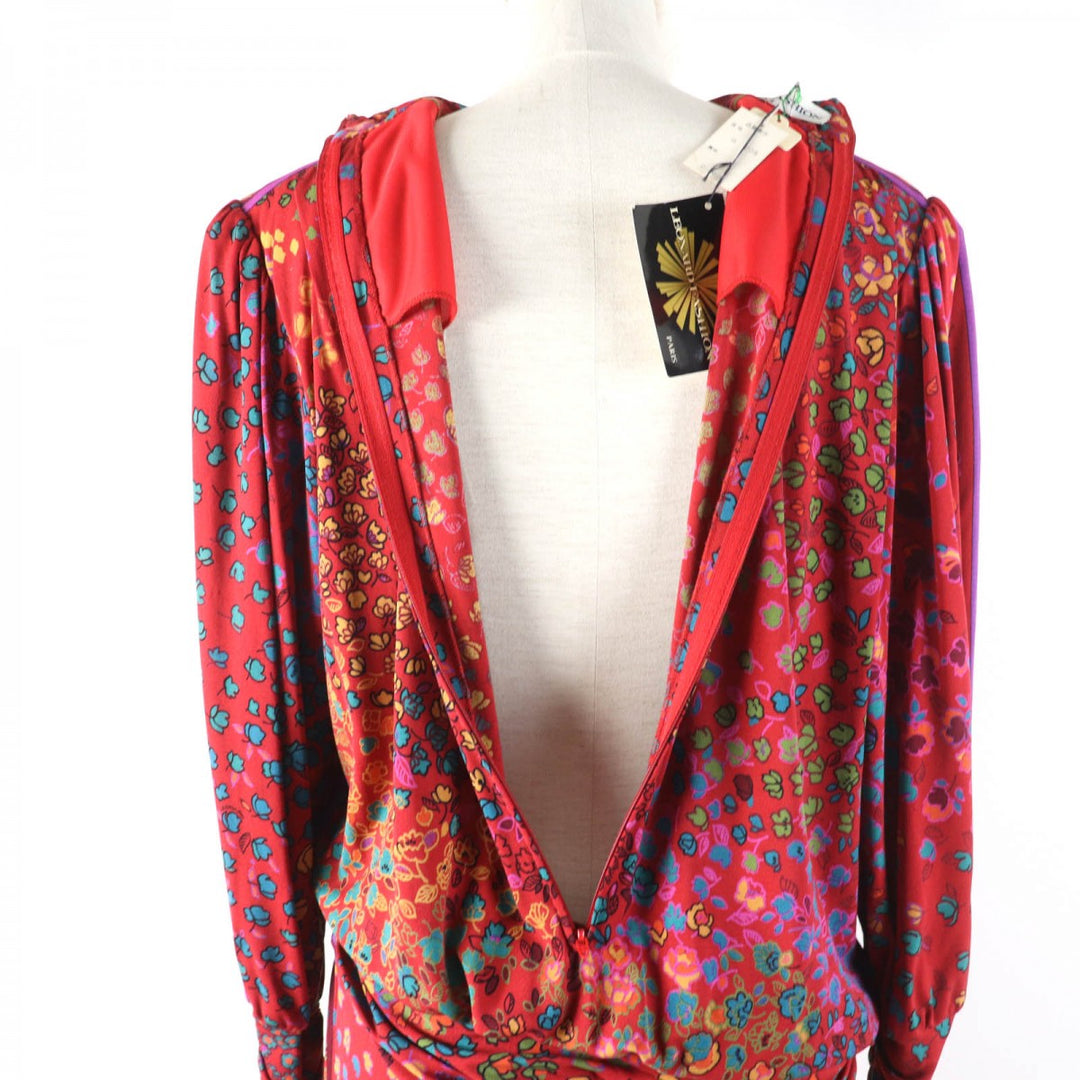 LEONARD FASHION one piece Main: 100% silk Red type Women Used Authentic