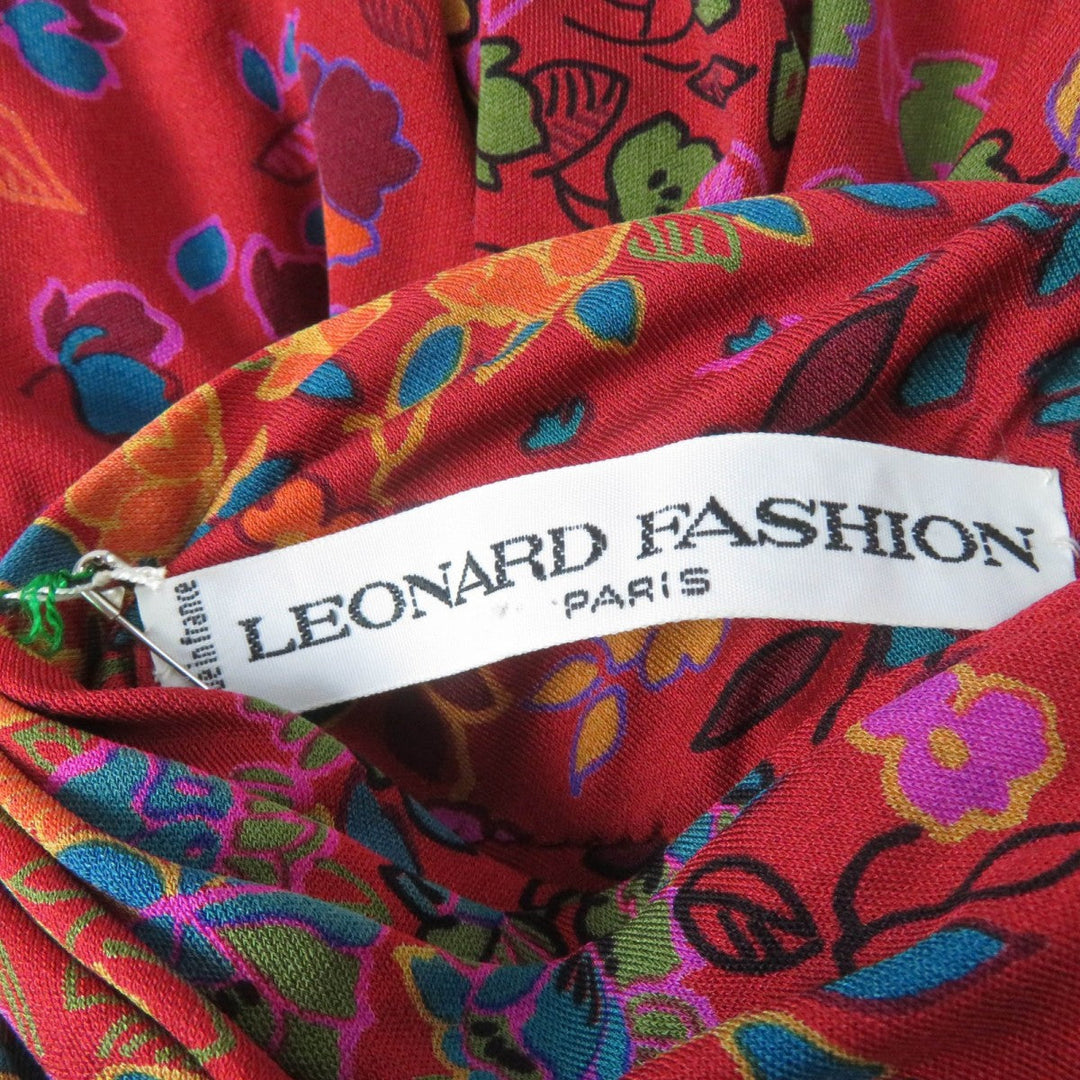 LEONARD FASHION one piece Main: 100% silk Red type Women Used Authentic
