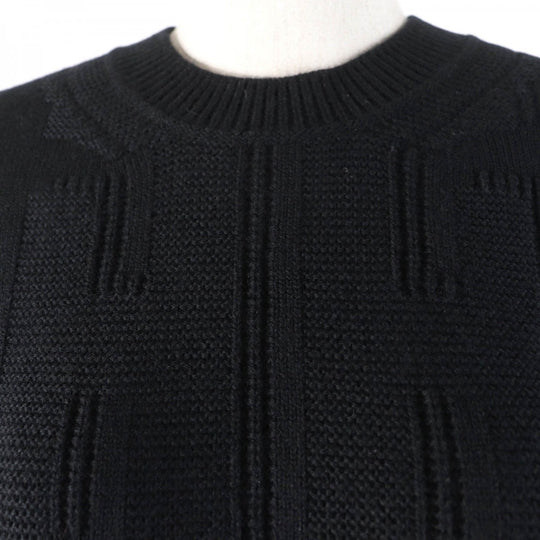 HERMES knit Main: 100% wool black Women 38 Used Authentic