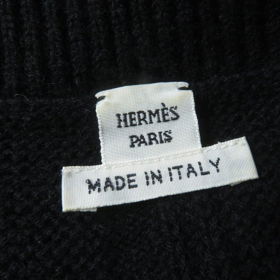 HERMES knit Main: 100% wool black Women 38 Used Authentic