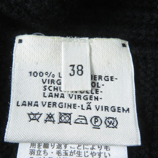 HERMES knit Main: 100% wool black Women 38 Used Authentic