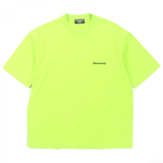 BALENCIAGA Short sleeve T-shirt 612966 cotton lime mens XS Used Authentic