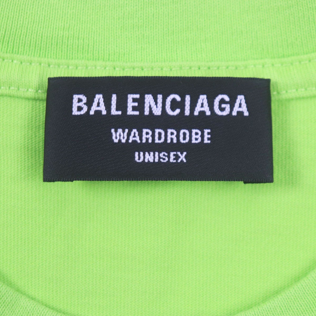 BALENCIAGA Short sleeve T-shirt 612966 cotton lime mens XS Used Authentic