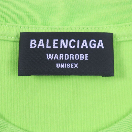 BALENCIAGA Short sleeve T-shirt 612966 cotton lime mens XS Used Authentic