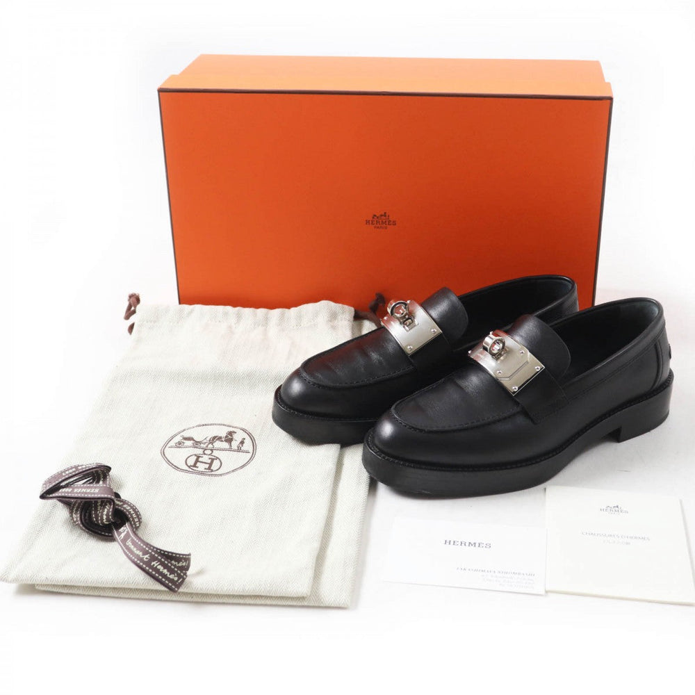 HERMES loafers Main: Leather black HOT Women 36 Used Authentic