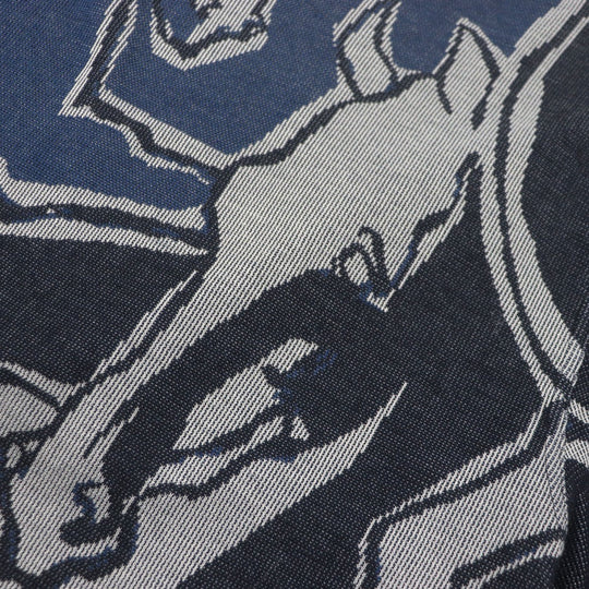 HERMES Short sleeve T-shirt Main: 100% cotton Navy Dance of Horses Light mens S Used Authentic