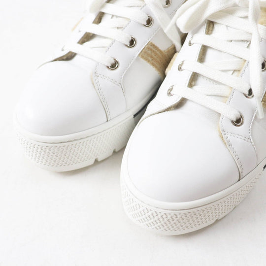 HERMES sneakers leather White beige Dare Sneaker 38
