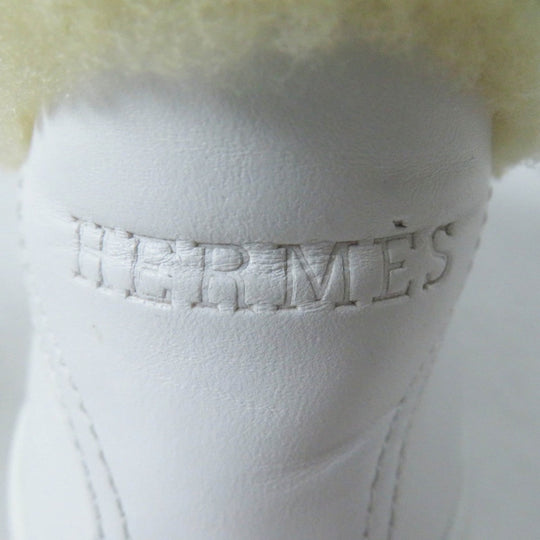 HERMES sneakers leather White beige Dare Sneaker 38