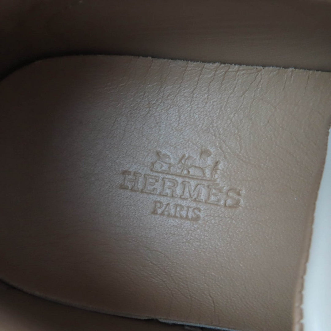 HERMES sneakers Main: Leather off white Quicker Women 38.5 Used Authentic