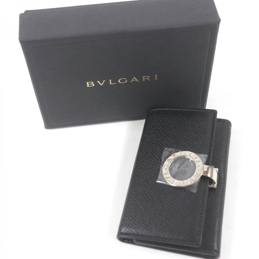 BVLGARI Key case Key holder  30422 Main: Leather black mens Used Authentic