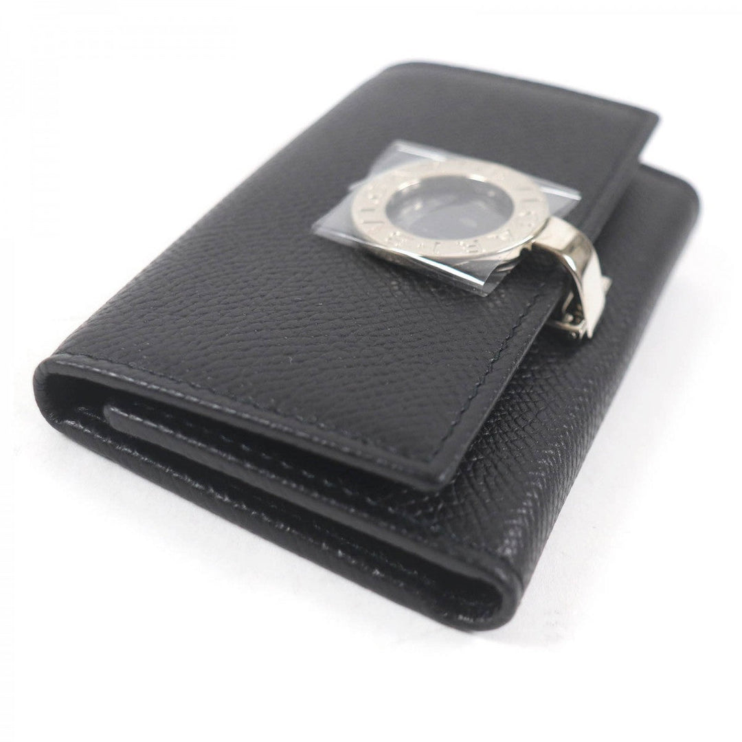 BVLGARI Key case Key holder  30422 Main: Leather black mens Used Authentic