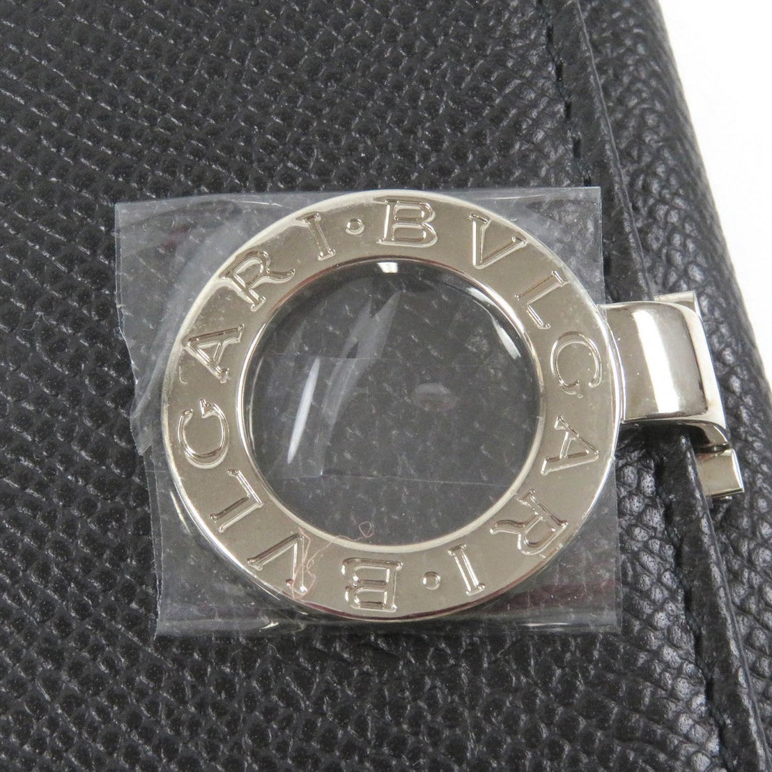 BVLGARI Key case Key holder  30422 Main: Leather black mens Used Authentic