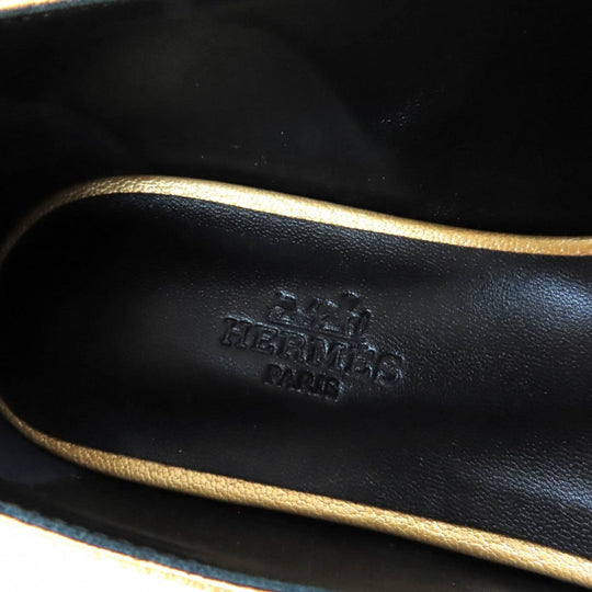 HERMES Ballet shoes Main: Leather Dore Jane Women 37.5 Used Authentic