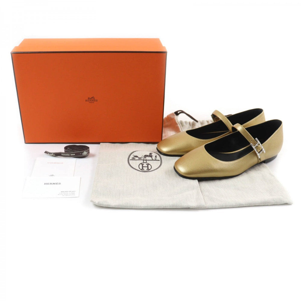 HERMES Ballet shoes Main: Leather Dore Jane Women 37.5 Used Authentic