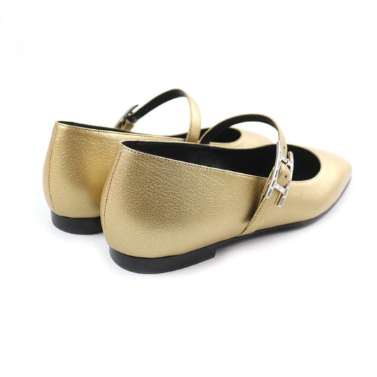 HERMES Ballet shoes Main: Leather Dore Jane Women 37.5 Used Authentic