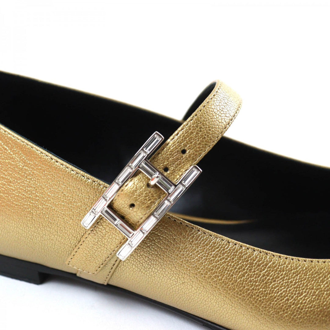HERMES Ballet shoes Main: Leather Dore Jane Women 37.5 Used Authentic
