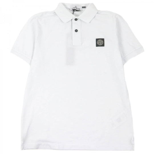 STONE ISLAND Short sleeve polo shirt 80152SC17 Main: 95% cotton, Main: 5% polyurethane white mens S Used Authentic