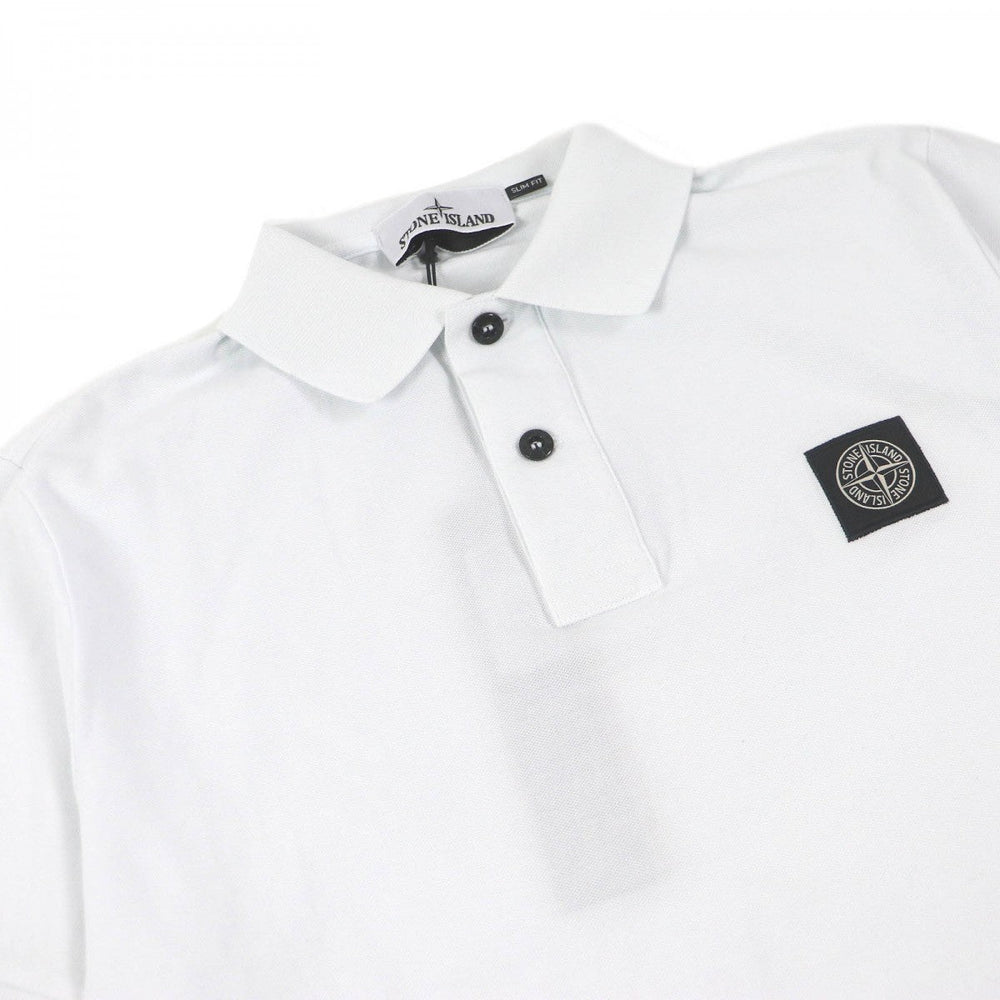 STONE ISLAND Short sleeve polo shirt 80152SC17 Main: 95% cotton, Main: 5% polyurethane white mens S Used Authentic