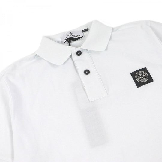 STONE ISLAND Short sleeve polo shirt 80152SC17 Main: 95% cotton, Main: 5% polyurethane white mens S Used Authentic