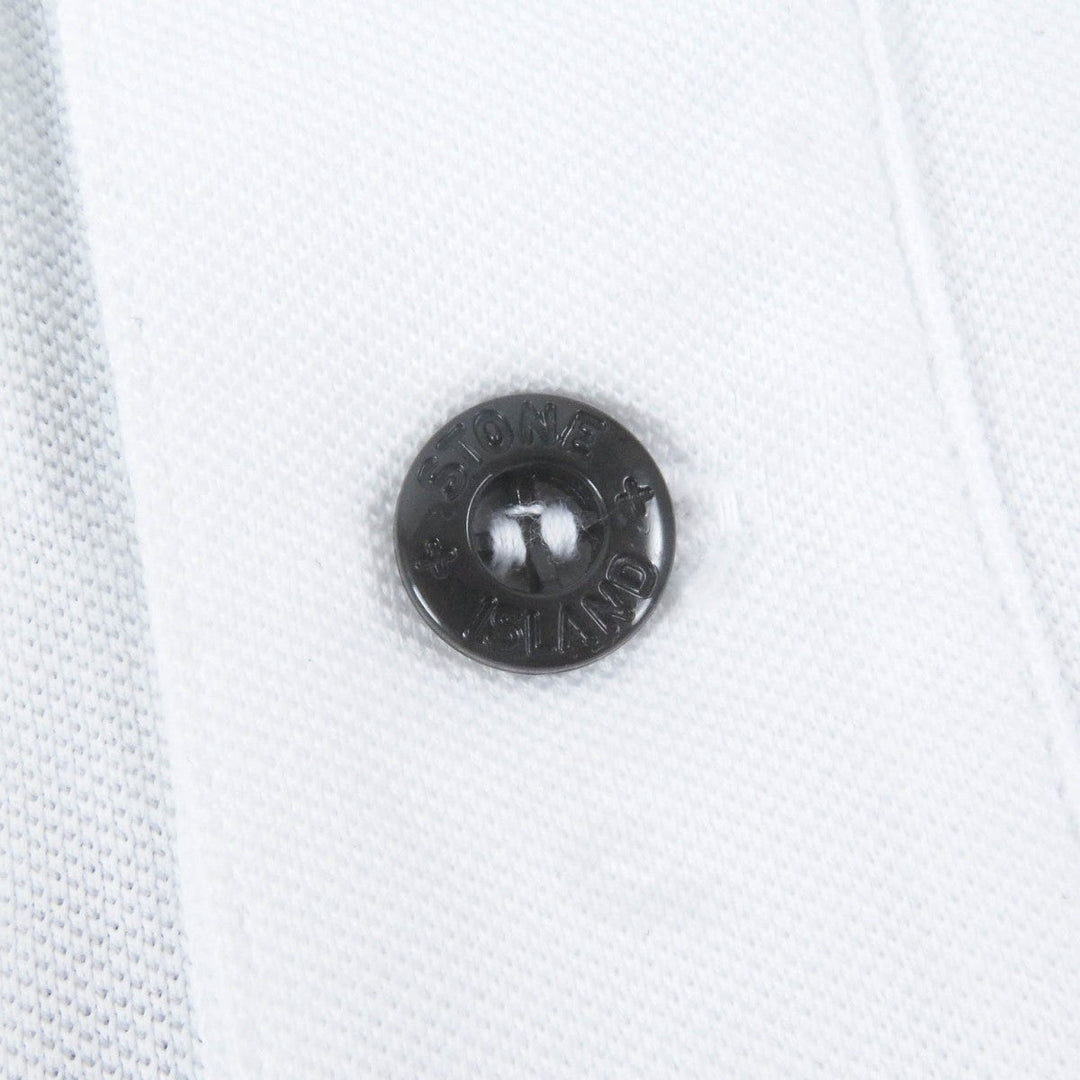 STONE ISLAND Short sleeve polo shirt 80152SC17 Main: 95% cotton, Main: 5% polyurethane white mens S Used Authentic