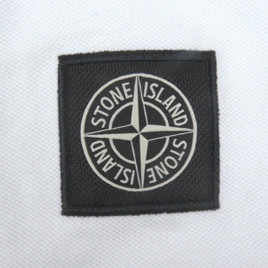 STONE ISLAND Short sleeve polo shirt 80152SC17 Main: 95% cotton, Main: 5% polyurethane white mens S Used Authentic