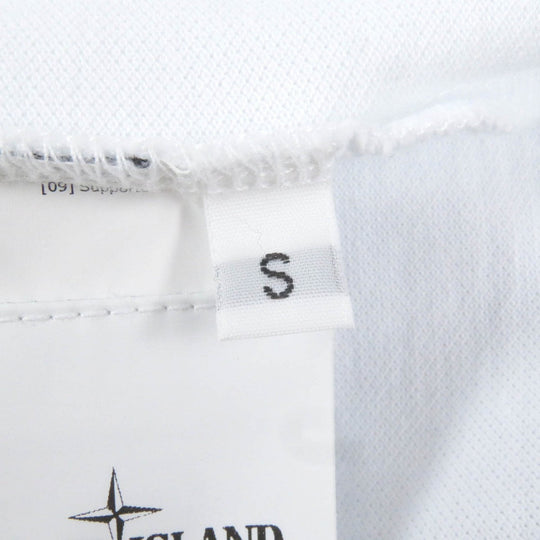 STONE ISLAND Short sleeve polo shirt 80152SC17 Main: 95% cotton, Main: 5% polyurethane white mens S Used Authentic