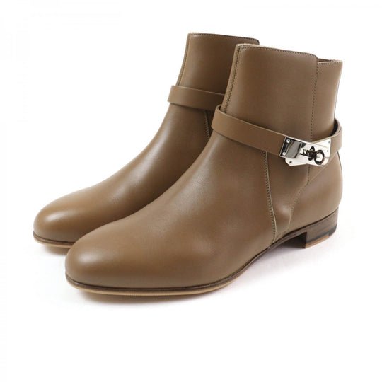 HERMES short boots Main: Leather Brown Neo Women 37.5 Used Authentic