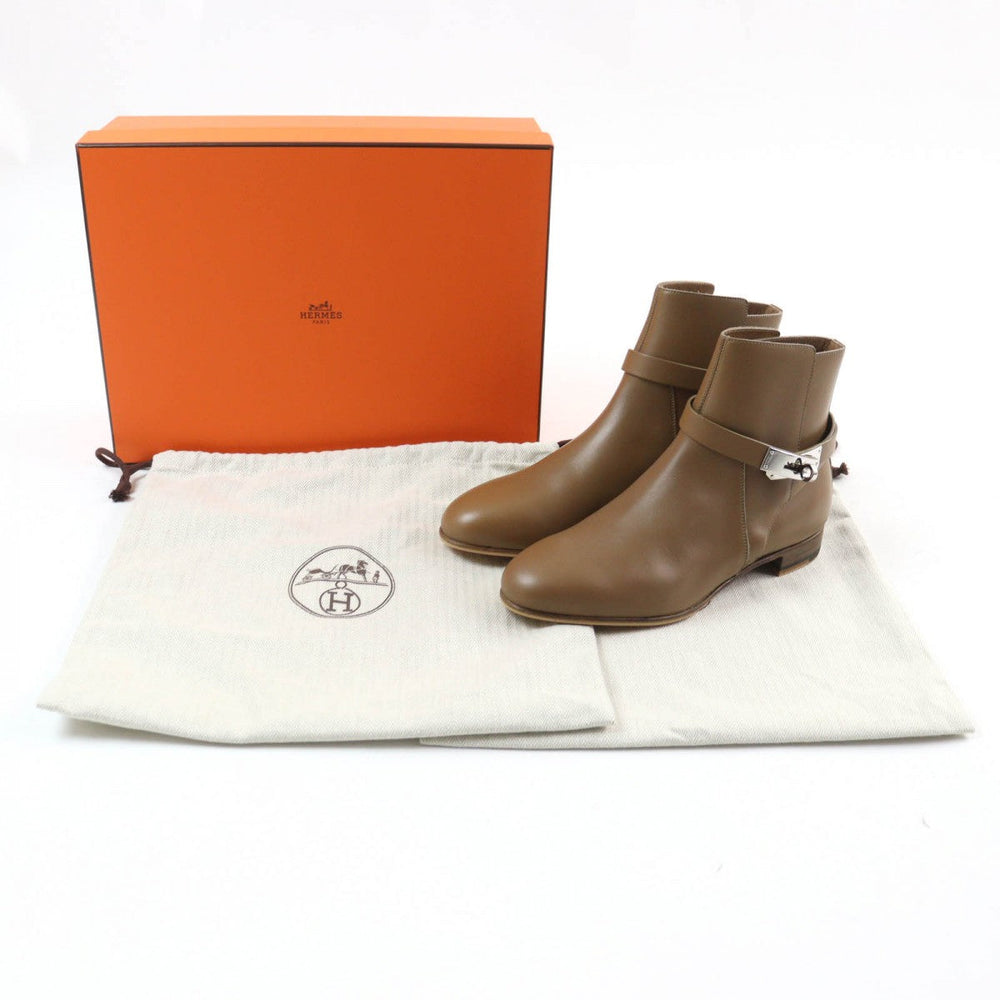 HERMES short boots Main: Leather Brown Neo Women 37.5 Used Authentic
