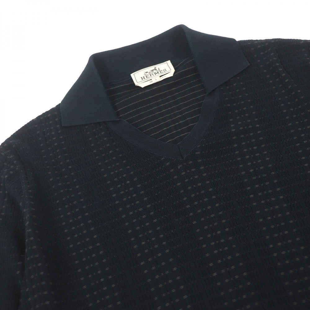 HERMES Short sleeve polo shirt cotton black L