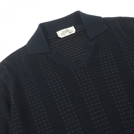 HERMES Short sleeve polo shirt cotton black L