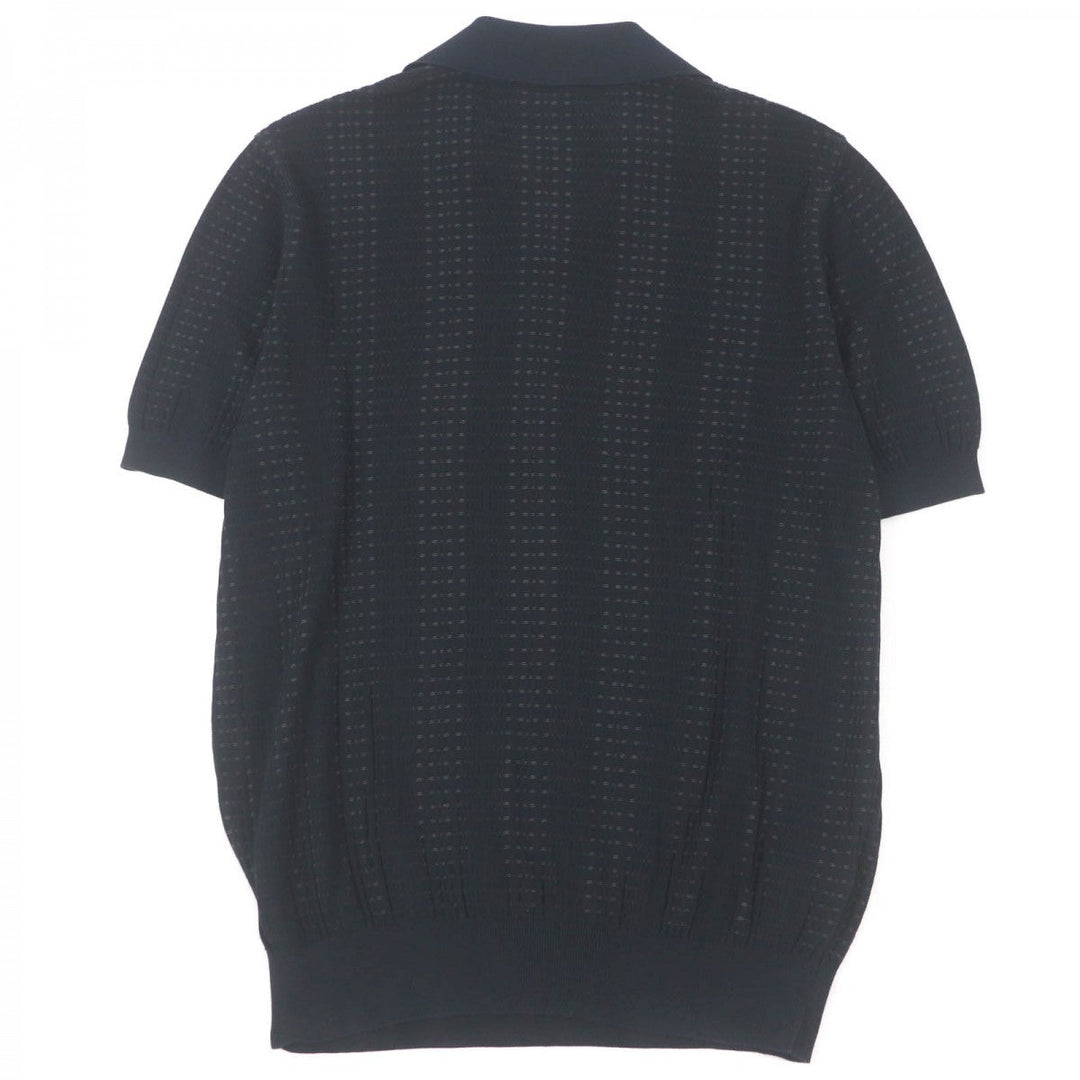 HERMES Short sleeve polo shirt cotton black L