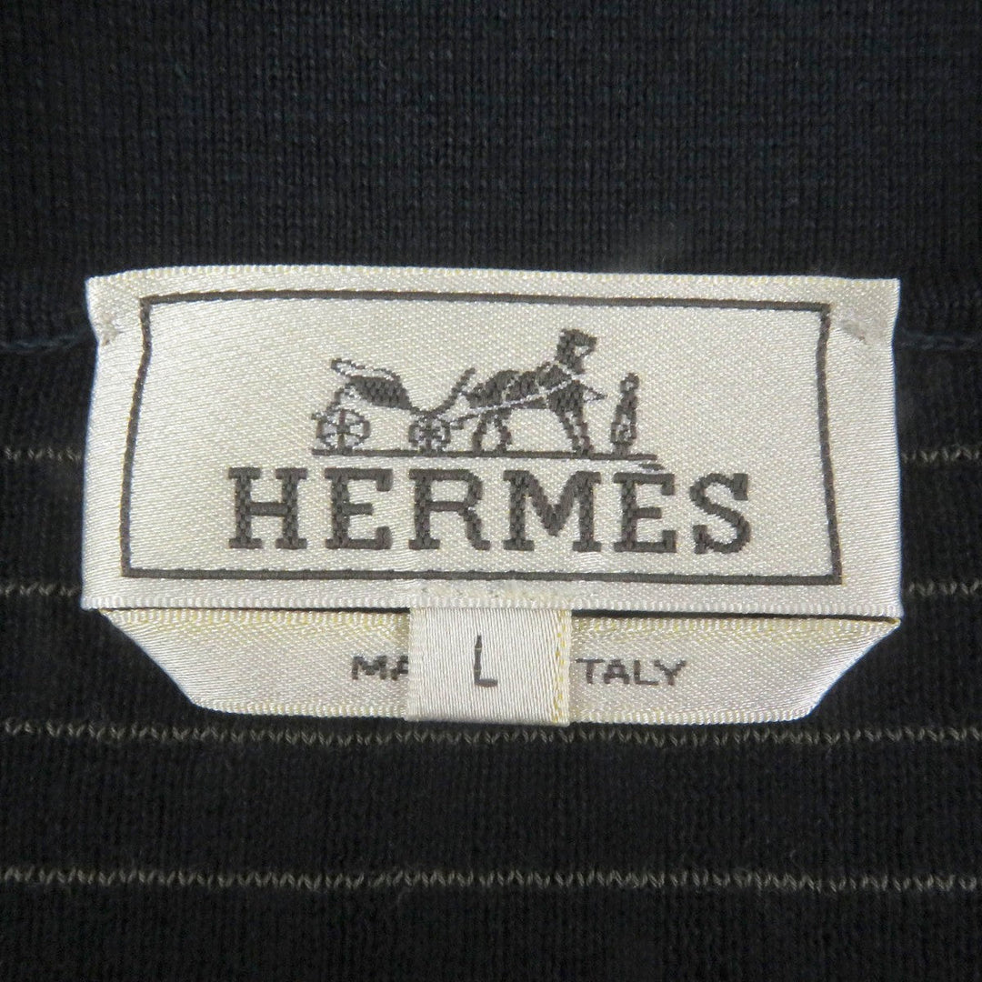 HERMES Short sleeve polo shirt cotton black L