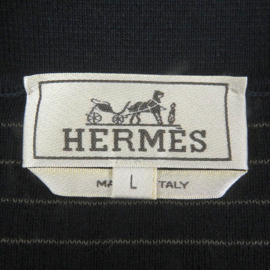 HERMES Short sleeve polo shirt cotton black L