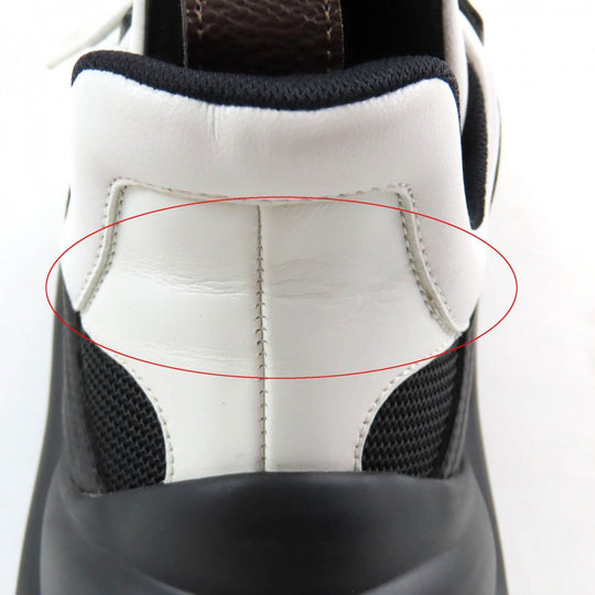 LOUIS VUITTON High cut sneakers Leather, Technical Fabric Black White arc light line Women 35 1/2 Used Authentic