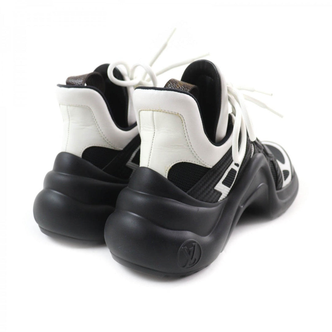 LOUIS VUITTON High cut sneakers Leather, Technical Fabric Black White arc light line Women 35 1/2 Used Authentic