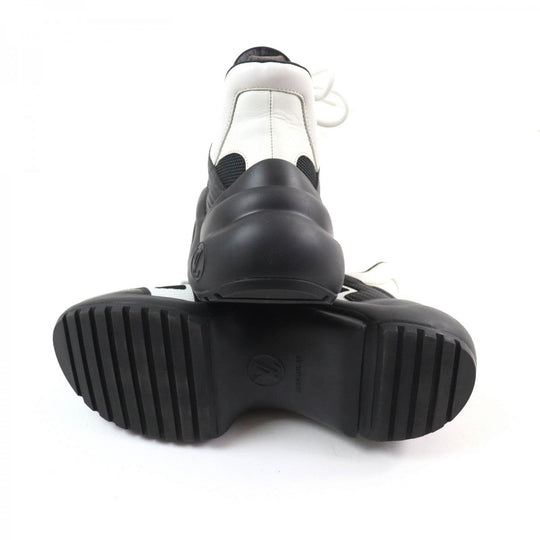 LOUIS VUITTON High cut sneakers Leather, Technical Fabric Black White arc light line Women 35 1/2 Used Authentic