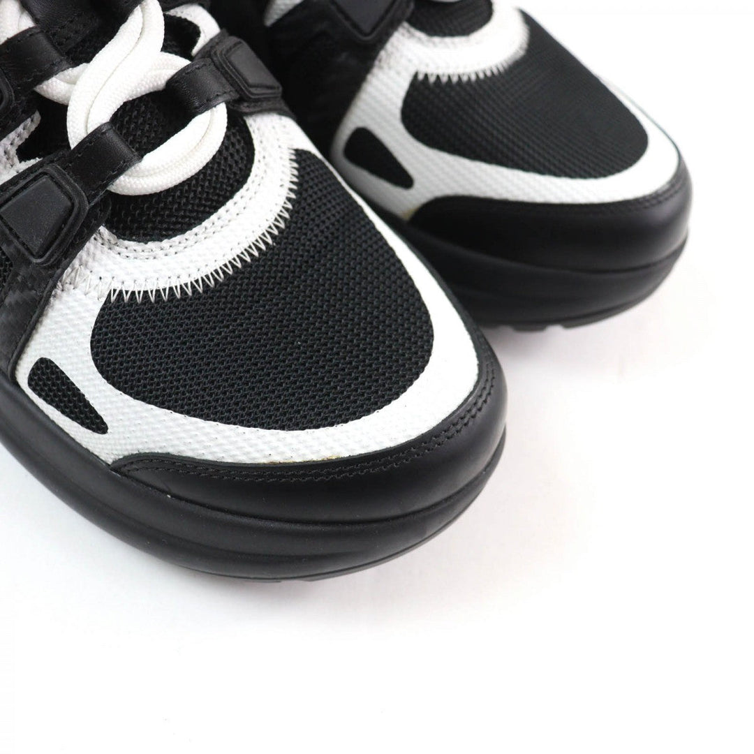 LOUIS VUITTON High cut sneakers Leather, Technical Fabric Black White arc light line Women 35 1/2 Used Authentic