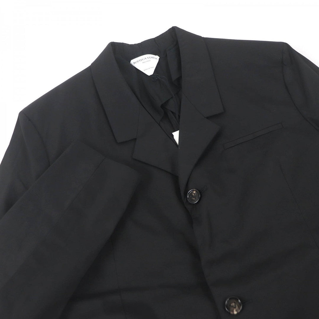 BOTTEGAVENETA tailored jacket 636451 Outer: 96% nylon, Outer: 4% polyurethane, Lining: 95% cupra, Lining: 5% polyurethane, Part: 80% polyester black mens 50 Used Authentic