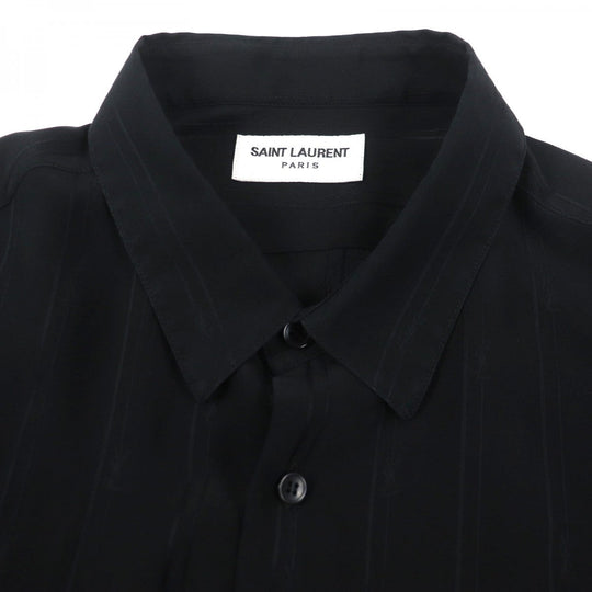 SAINT LAURENT PARIS Short sleeve shirt 601070 Main: 100% silk black mens 39 Used Authentic