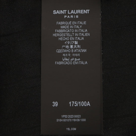 SAINT LAURENT PARIS Short sleeve shirt 601070 Main: 100% silk black mens 39 Used Authentic