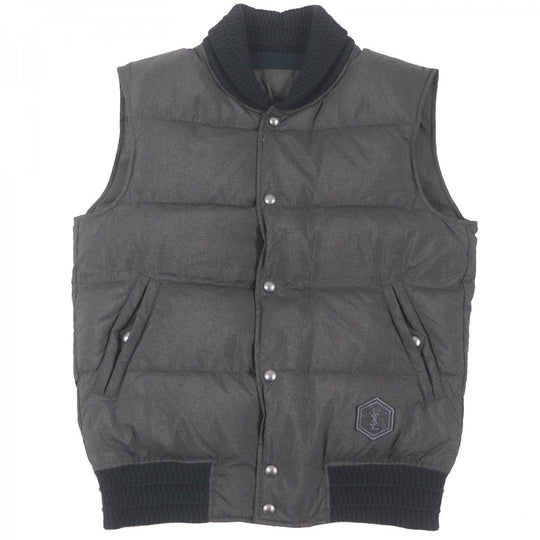 YVES SAINT LAURENT Vest 291930 Outer: 57% nylon, Outer: 43% polyester, Part: 100% wool, Lining: 50% cotton, Lining: 50% rayon charcoal mens 46 Used Authentic