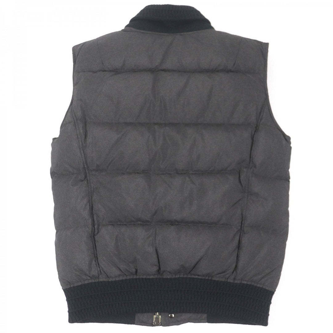 YVES SAINT LAURENT Vest 291930 Outer: 57% nylon, Outer: 43% polyester, Part: 100% wool, Lining: 50% cotton, Lining: 50% rayon charcoal mens 46 Used Authentic