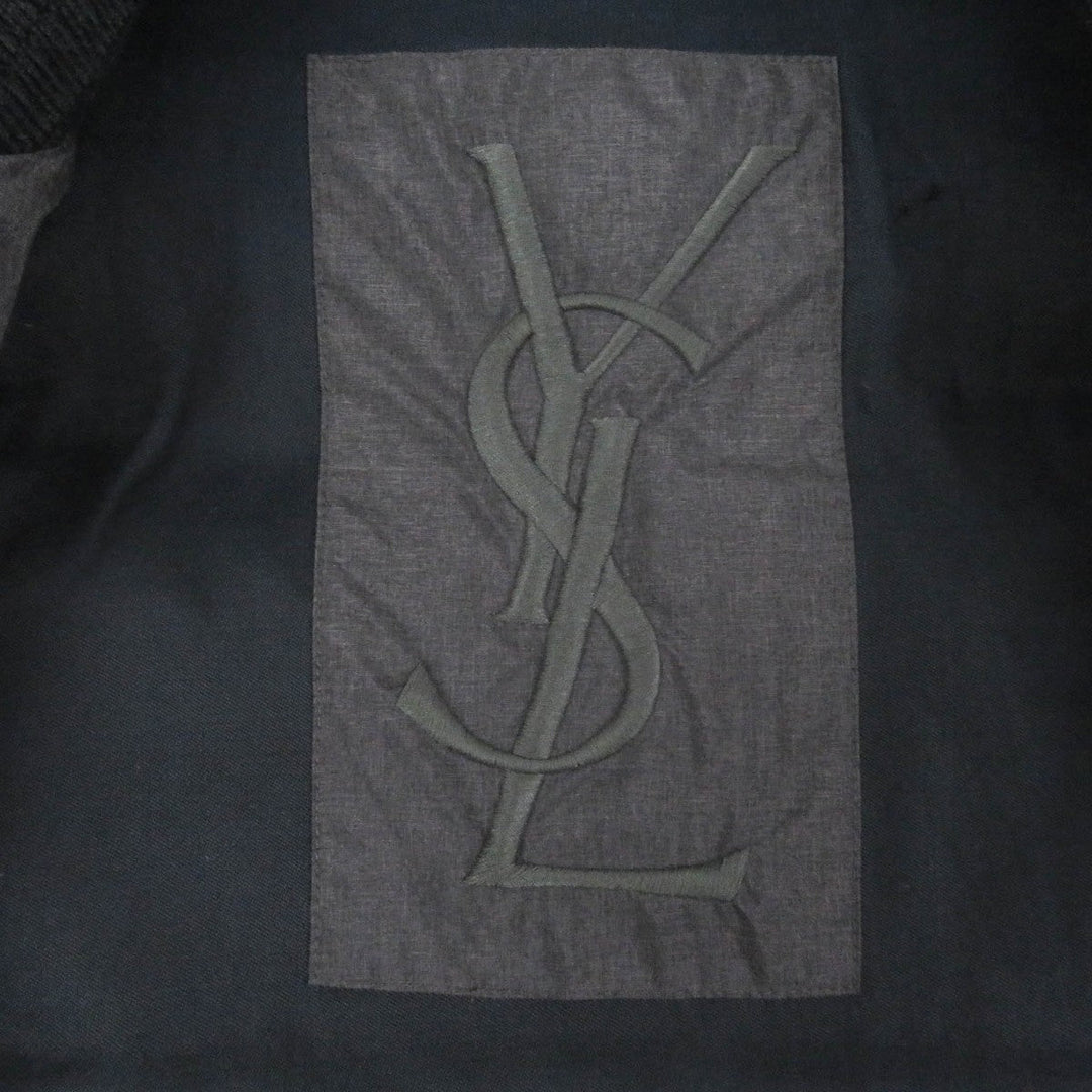 YVES SAINT LAURENT Vest 291930 Outer: 57% nylon, Outer: 43% polyester, Part: 100% wool, Lining: 50% cotton, Lining: 50% rayon charcoal mens 46 Used Authentic